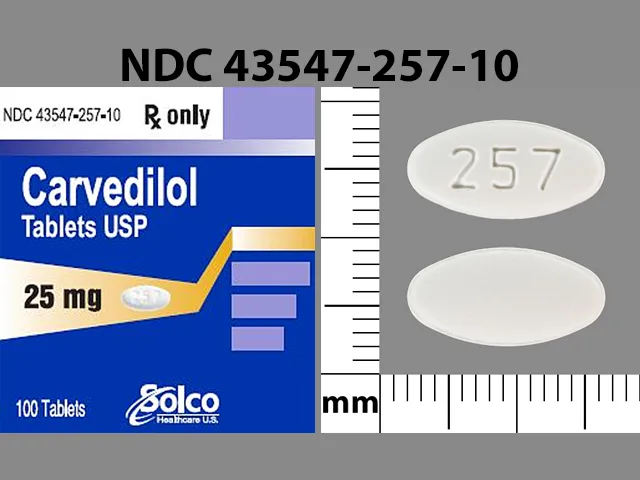 Carvedilol (Coreg, Coreg CR) 257 Pill Image