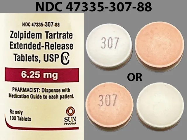 Zolpidem (Ambien) 307 Pill Image