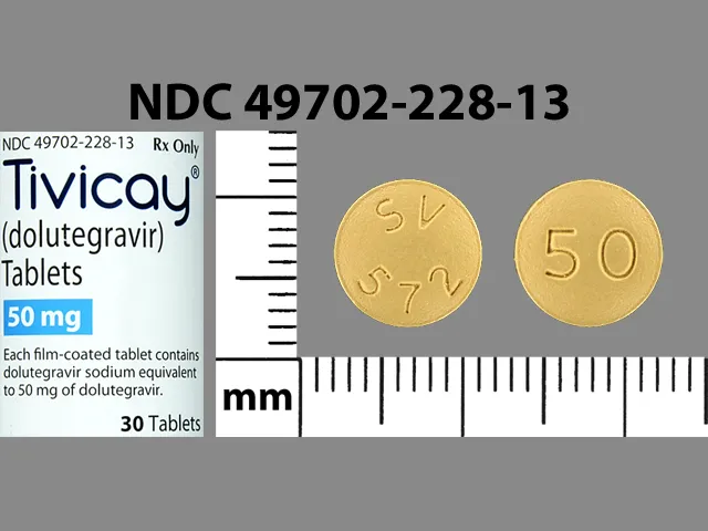 Tivicay (Dolutegravir) SV 572 50 Pill Image