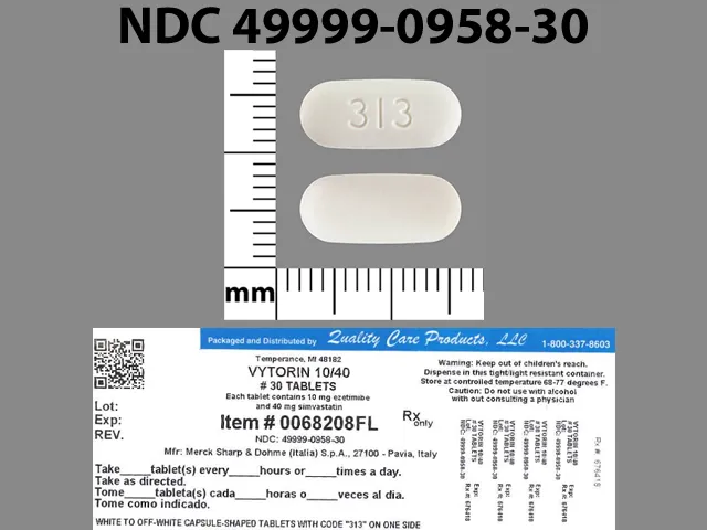 Ezetimibe/Simvastatin (Vytorin) 313 Pill Image