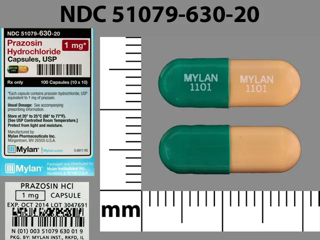 Prazosin (Minipress) MYLAN 1101 MYLAN 1101 Pill Image