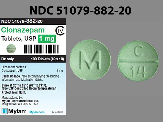 Clonazepam (Klonopin) M C 14 Pill Image