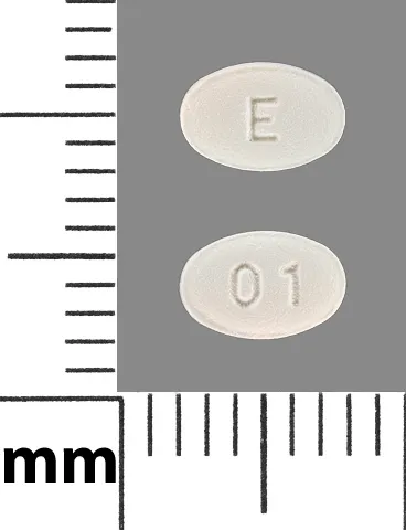 Carvedilol (Coreg, Coreg CR) E 01 Pill Image