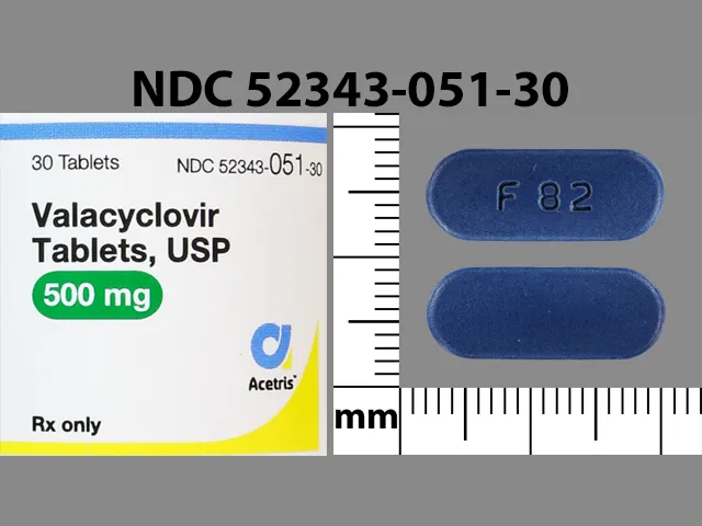 Valacyclovir (Valtrex) F 82 Pill Image