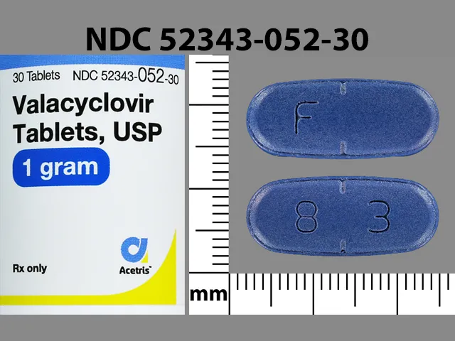 Valacyclovir (Valtrex) F 8 3 Pill Image