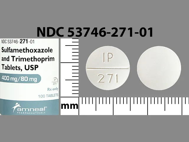 Sulfamethoxazole/Trimethoprim (Bactrim, Septra, and others) IP 271 Pill Image