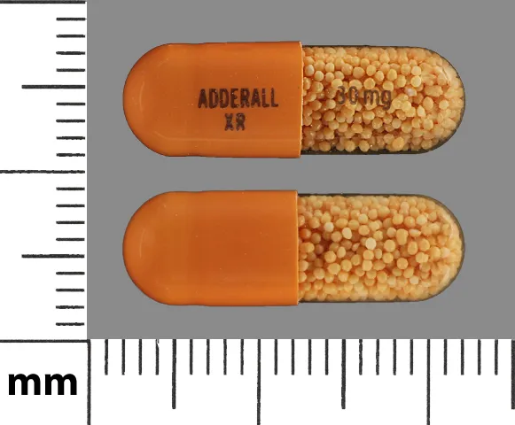 Amphetamine/Dextroamphetamine (Adderall, Mydayis, and others) ADDERALL XR 30MG Pill Image