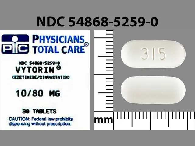 Ezetimibe/Simvastatin (Vytorin) 315 Pill Image
