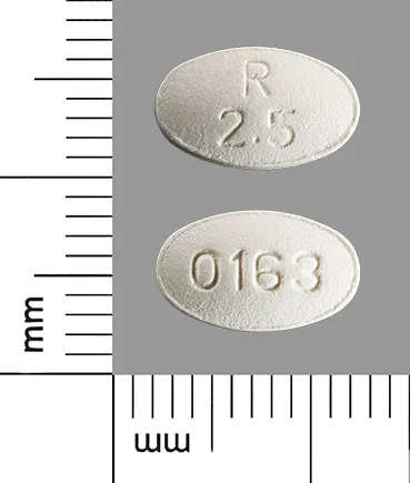 Olanzapine (Zyprexa) R 2.5 0163 Pill Image
