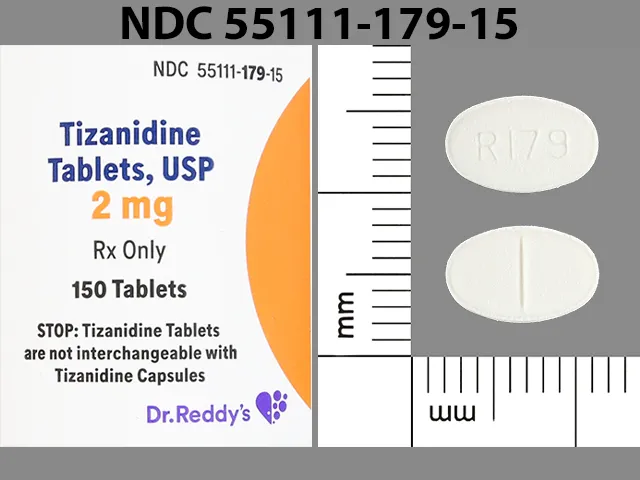Tizanidine (Zanaflex) R179 Pill Image
