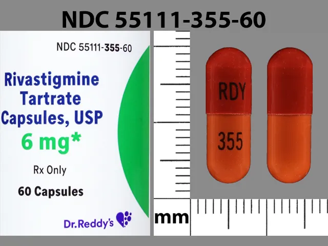 Rivastigmine (Exelon) RDY 355 Pill Image
