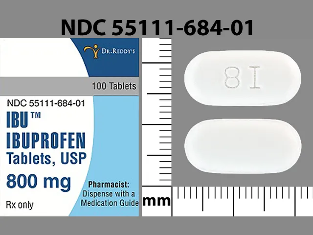 Ibuprofen (Advil, Caldolor, Motrin) 8I Pill Image