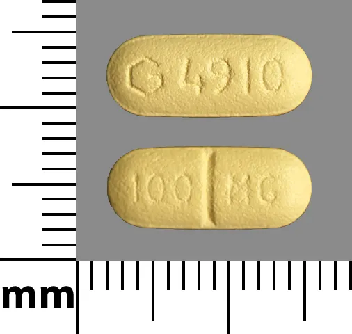 Sertraline (Zoloft) G 4910 100 MG Pill Image