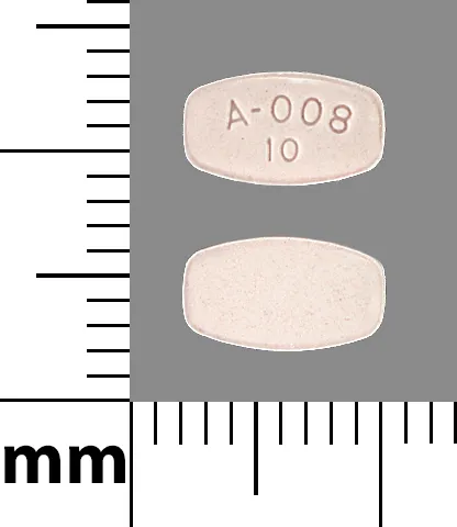 Aripiprazole (Abilify) A-008 10 Pill Image
