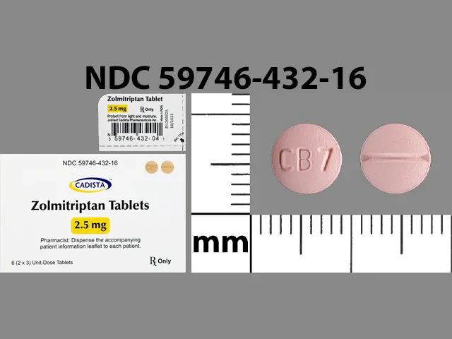 Zolmitriptan (Zomig) CB7 Pill Image
