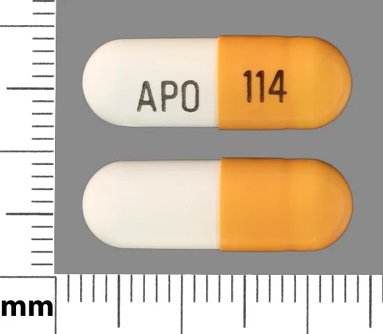Gabapentin (Gralise, Neurontin) APO 114 Pill Image