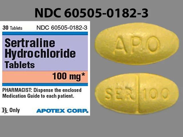 Sertraline (Zoloft) APO SER 100 Pill Image