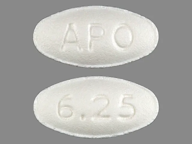 Carvedilol (Coreg, Coreg CR) APO 6.25 Pill Image