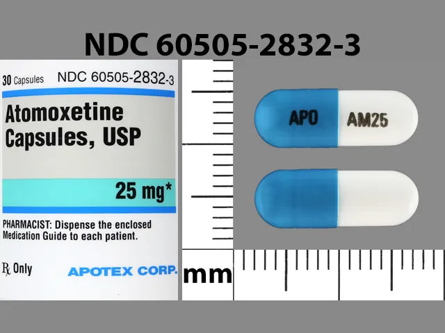 Atomoxetine (Strattera) APO AM25 Pill Image