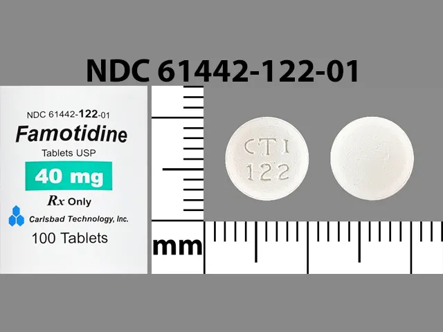 Famotidine (Pepcid, Zantac 360) CTI 122 Pill Image