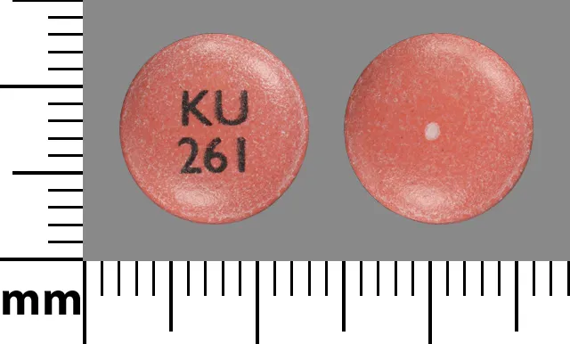 Nifedipine (Procardia) KU 261 Pill Image