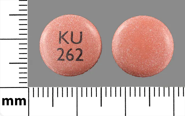 Nifedipine (Procardia) KU 262 Pill Image