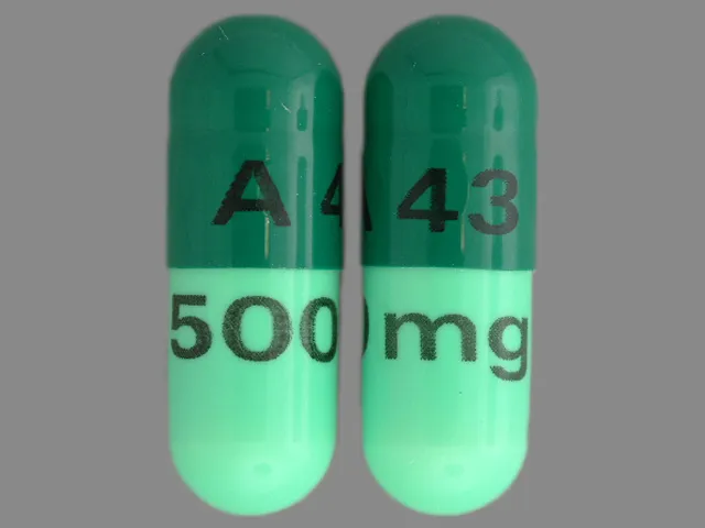 Cephalexin (Keflet, Keflex, Keftab) A 43 500 MG Pill Image