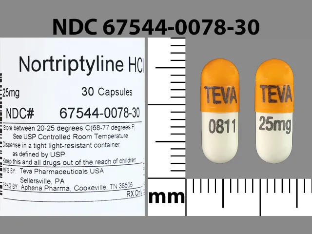 Nortriptyline TEVA 0811 TEVA 25MG Pill Image