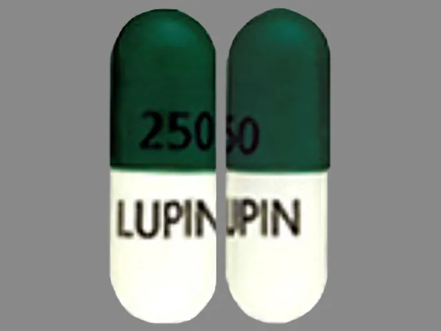 Cephalexin (Keflet, Keflex, Keftab) 250 LUPIN Pill Image
