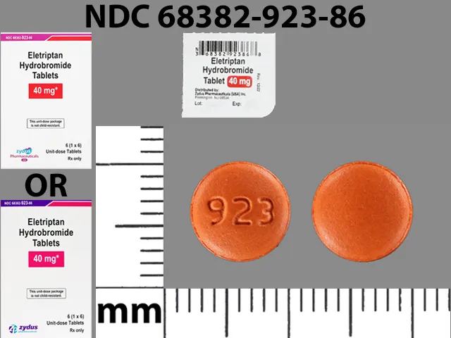 Eletriptan (Relpax) 923 Pill Image