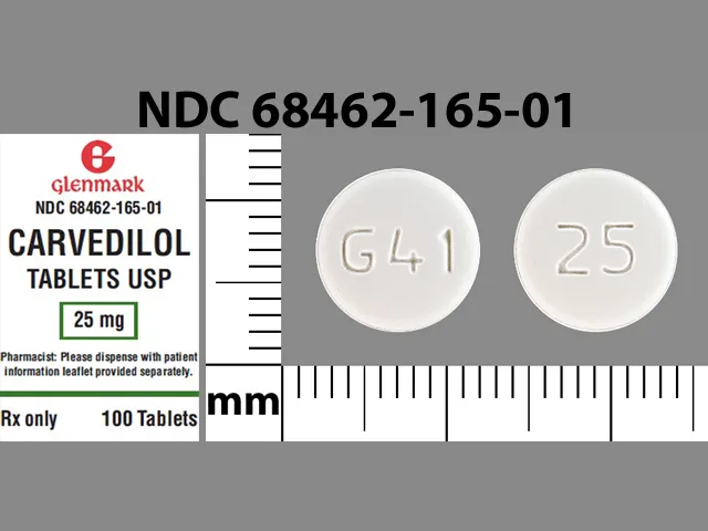 Carvedilol (Coreg, Coreg CR) G41 25 Pill Image