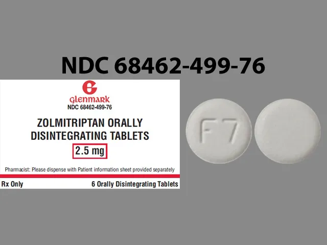 Zolmitriptan (Zomig) F7 Pill Image