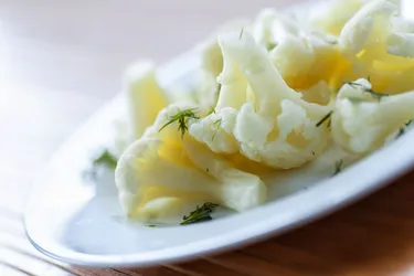 A plate of cauliflower florets. Cauliflower can be substituted for other foods like rice or potatoes, or stand on its own. Photo credit: Rawlik/Dreamstime 