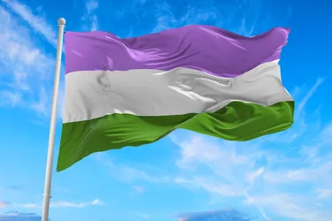 The genderqueer flag was designed to promote more awareness of the genderqueer community. (Photo credit: Info633933/Dreamstime)