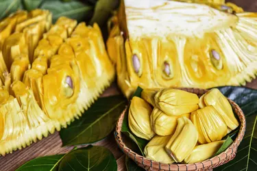 You can eat both the yellow flesh and seeds of the jackfruit. The seeds need to be cooked first. (Photo credit: 500px/Getty Images)