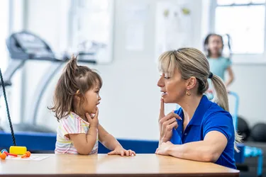 Speech-language pathologists or speech therapists can help when you are having problems speaking, communicating, or swallowing due to a wide range of conditions, including speech delays or strokes. They see people of all ages in many different settings. (Credits: E+/Getty Images)