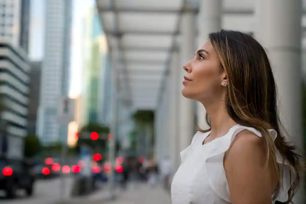 photo of business woman on street