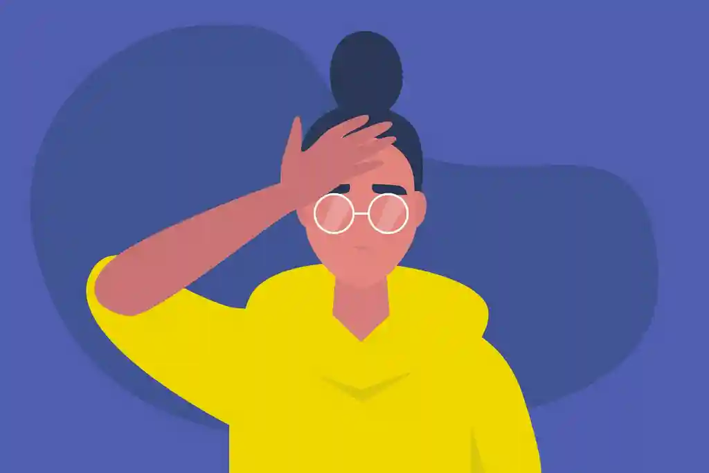 distressed woman illustration