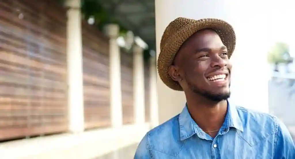 Man outside smiling