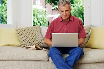 man on computer