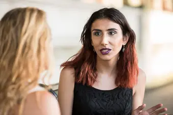 photo of friends talking