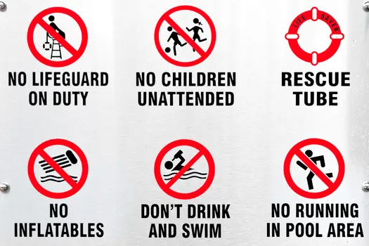 photo of pool sign