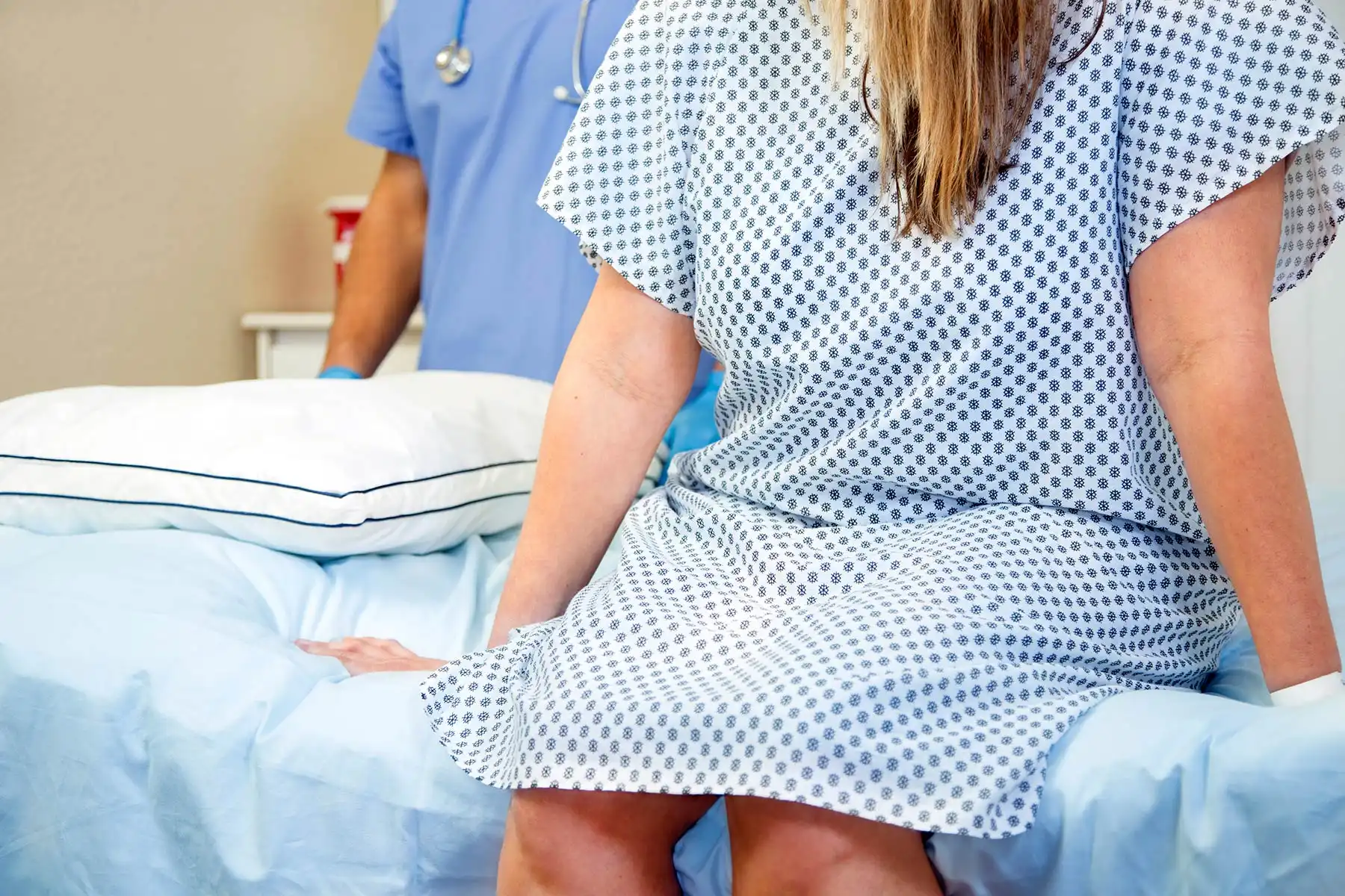 photo of woman on examnination table