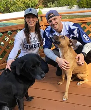 Dan Meyers, owner of KD Medical, with his wife Karly and dogs Presley and Dallas, St. Petersburg, FL