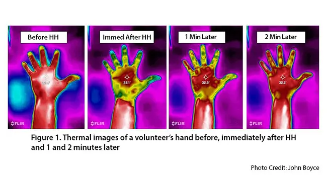 photo of thermal scans following handwashing