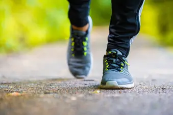photo of fitness sneaker walking par
