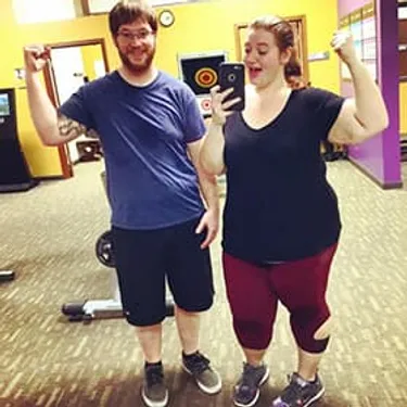 Lexi and Danny celebrate after an hour-long cardio workout. (Photo: instagram.com/fatgirlfedup)