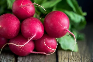 Radishes are rich in antioxidants like vitamin C and minerals like calcium and potassium. Red radishes like these are the most common variety. (Photo Credit: iStock / Getty Images) 