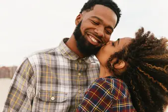 photo of couple kissing