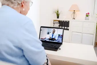 photo of senior using telemedicine